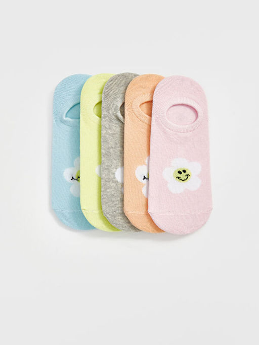 Desenli K?z ?ocuk Patik ?orap 5li