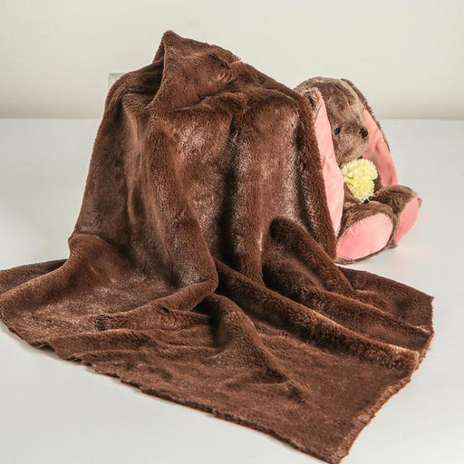 Цена за 2 шт. Ткань для рукоделия, мех на трикотажной основе, тёмно-коричневая, лоскут 50×50 см