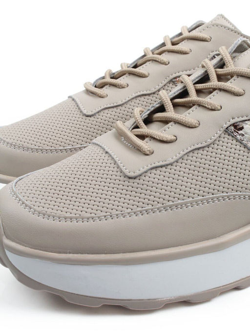 03-C129-2 BEIGE Кроссовки женские (натуральная кожа)