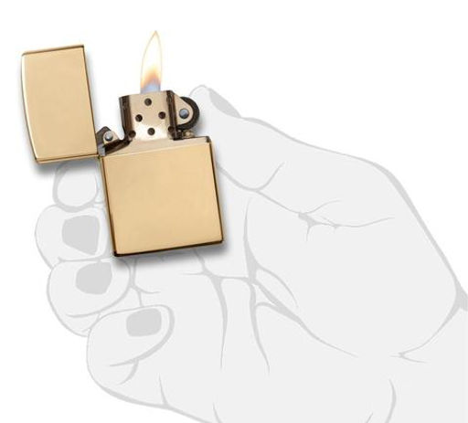 Зажигалка ZIPPO классическая с покрытием Глянцевая латунь | Classic High Polish Brass 254B  фото 3