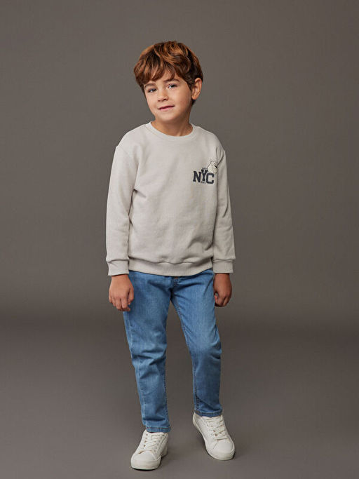 Bisiklet Yaka Erkek ?ocuk Sweatshirt