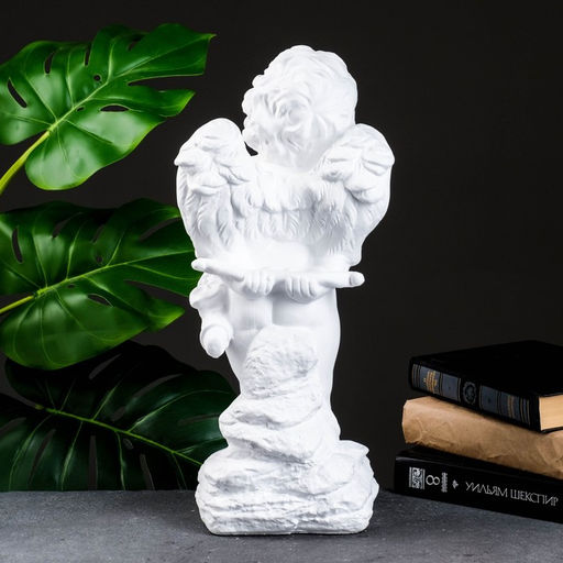 Фигура гипс Ангел Амур, белый, 15?15?37 см