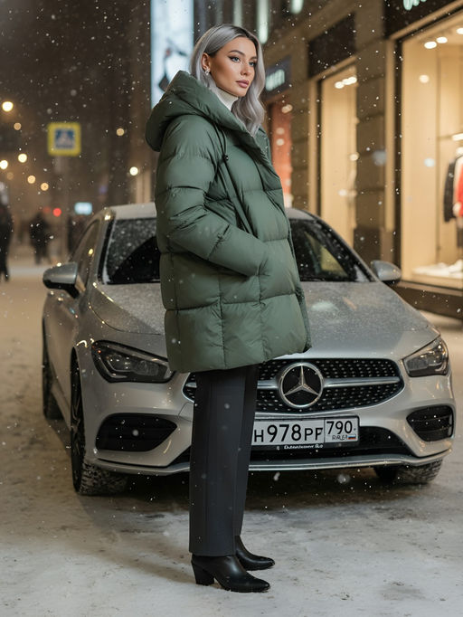 Куртка двубортная женская зимняя с капюшоном цвета хаки 7736Kh Бренд: Visdeer  фото 28