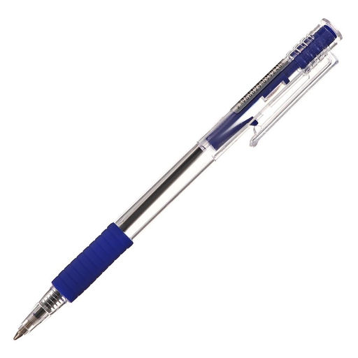 Набор 12 шт. Ручка шариковая автомат 0,7мм синяя, корпус прозр с резин держат (шк на штуке) - Simaland фото 2