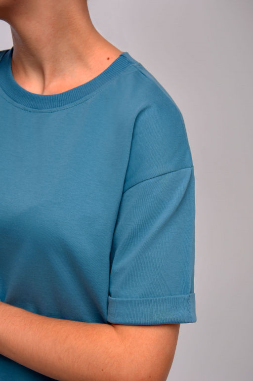 Арт. 31122 Футболка женская 44-52 (5 шт) Цвет:Голубой - Калинка фото 5