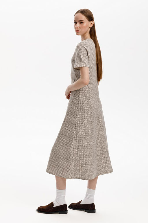 ЕВТ 5077/перламутровое облако,3Д квадраты платье жен