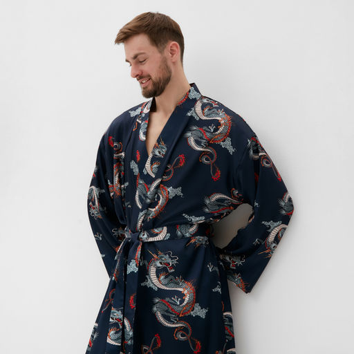 Халат домашний KAFTAN "Дракон", р.52-54, синий