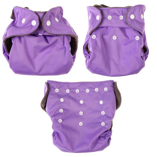 Трусики-подгузник, многоразовый, угольно-бамбуковая ткань, цвет фиолетовый, от 0-36 мес. - Крошка я фото 5