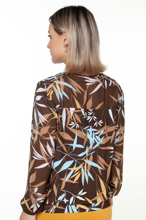 Блузка женская 4130-24/09/Оливково-зеленый, коричневый - Rise фото 9