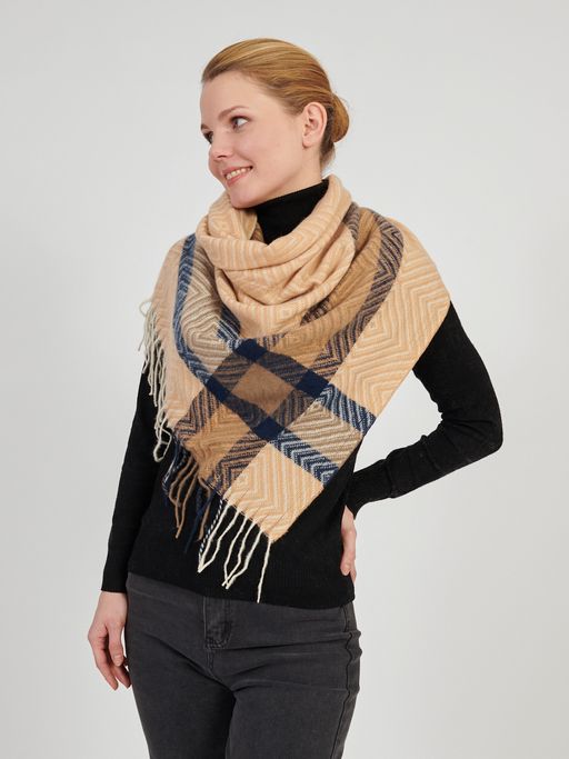 в составе ШЕРСТЬ Большой красивый платок из мягкой, хорошо драпируемой ткани, в стиле арт-деко. - Tantino фото 2