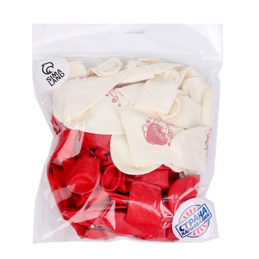 Воздушный шар латексный 12" «Я люблю тебя», мишка, 50 шт.