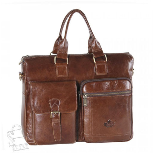 Портфель мужской кожаный 0065Z brown Zinimsk