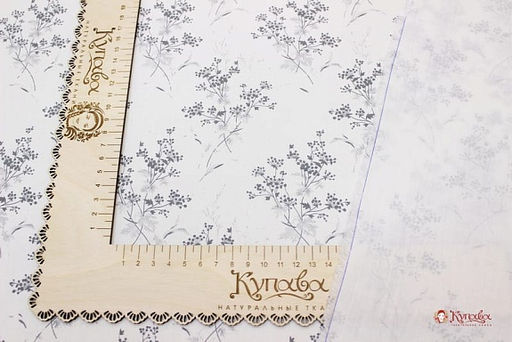 Плательный хлопок Рута душистая цв.серый, ш.1.5м, хлопок-100%, 115гр/м.кв - Купава фото 3