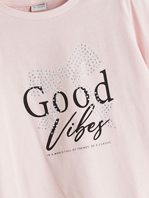 Bisiklet Yaka Ta?l? K?z ?ocuk Ti??rt