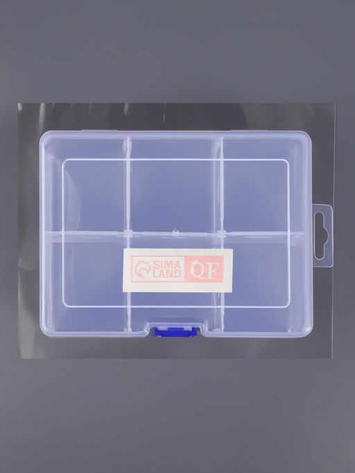 Органайзер для хранения мелочей, 6 ячеек, 16.5×12×5.8 см, прозрачный