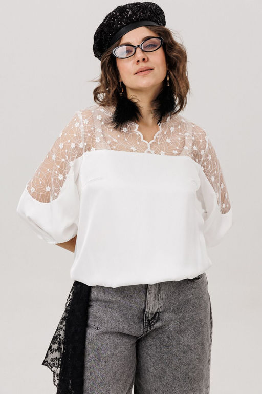 Блуза ANELLI 1790 фарфоровое кружево