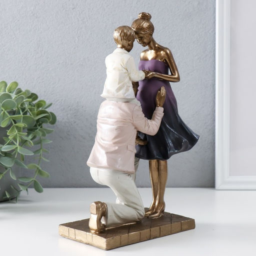 Фигурка полистоун «В нашей семье скоро прибавление», бронза, 16×8×24.5 см