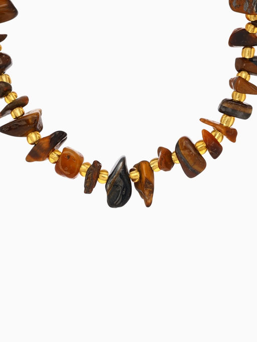 Браслет, длина 16 см, коричневый, золотой