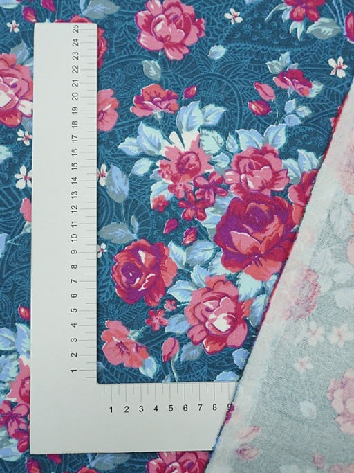 Фланель Элайна цв.морская волна, ш.1.5м, хлопок-92%, вискоза-8%, 180гр/м.кв - Купава фото 3