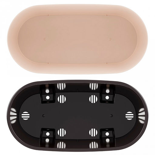 Горшок для цветов пластмассовый "Лея" 4л, 30х14,5х14см, овальный, со вставкой, с автополивом, бежевый (Россия)