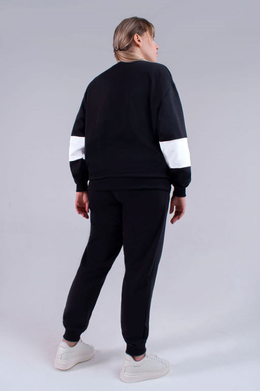 Арт. 2308 Костюм с брюками женский 50-58 (5 шт) Цвет:верх-черный, белый, низ- черный - Калинка фото 4