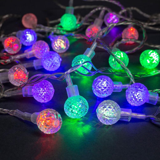 Гирлянда Нить 5 м с насадками Мини фонарик, IP20, прозрачная нить, 20 LED, свечение мульти (RG/RB), мигание, 220 В - Luazon lighting фото 4