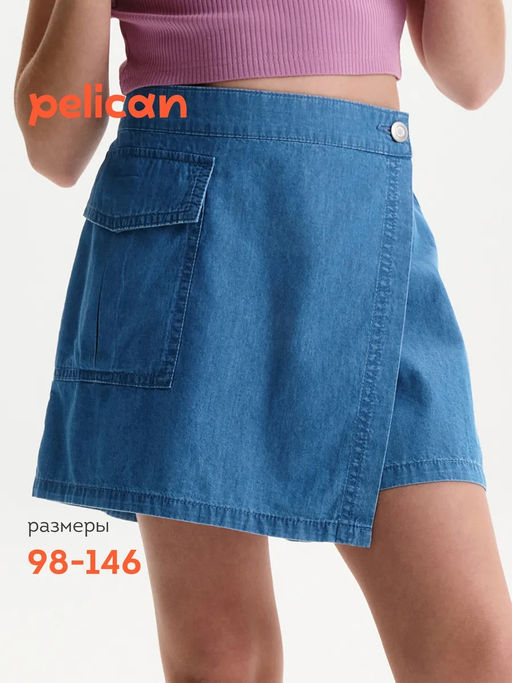 PELICAN, шорты для девочек, Джинс  фото 6