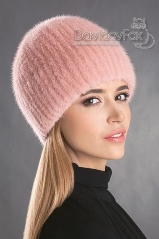ВИДЕООБЗОР шапка Сноп норка кашмировая роза - Davidovfox фото 2