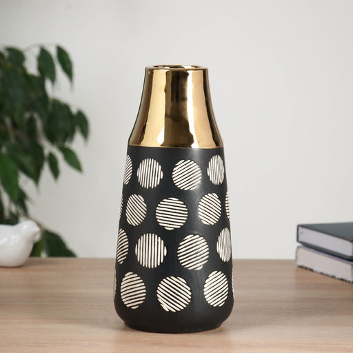 Ваза «Луан», d=5 см, 25.5×11 см, керамика, чёрная