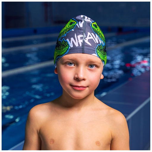 Шапочка для плавания детская ONLYTOP «Череп», тканевая, обхват 46-52 см