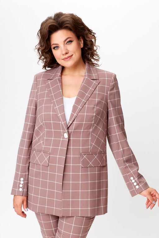 Костюм Bonna Image 928 бежевый клетка фото 5