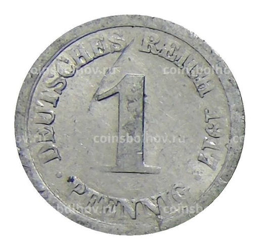 Монета 1 пфенниг 1917 года F Германия