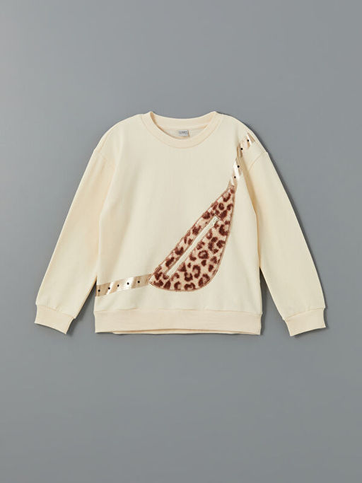 Bisiklet Yaka K?z ?ocuk Sweatshirt