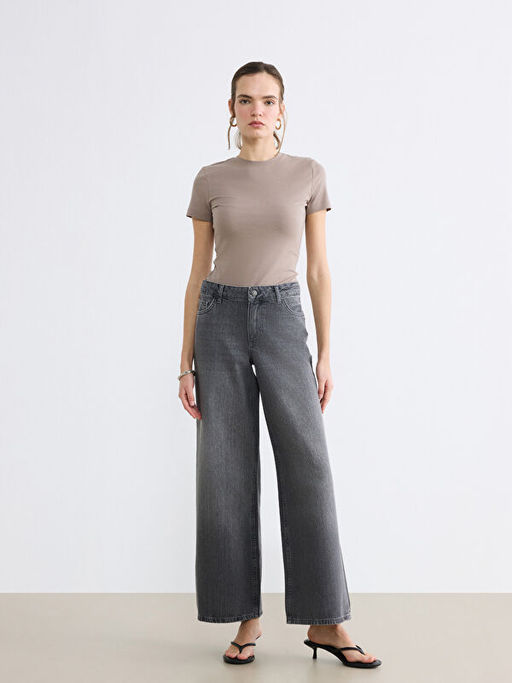 Wideleg Kad?n Jean Pantolon