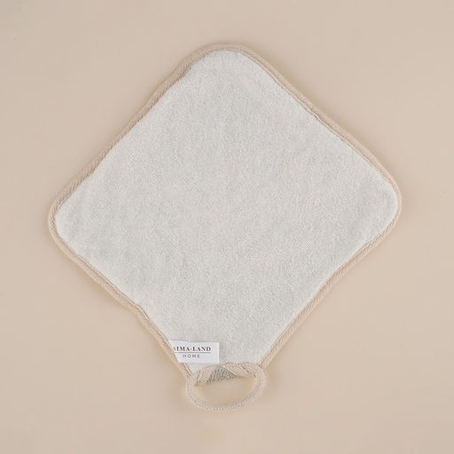 Мочалка массажная SL Home «Ортика», бамбуковое волокно, 21×20.5 см, бежевая