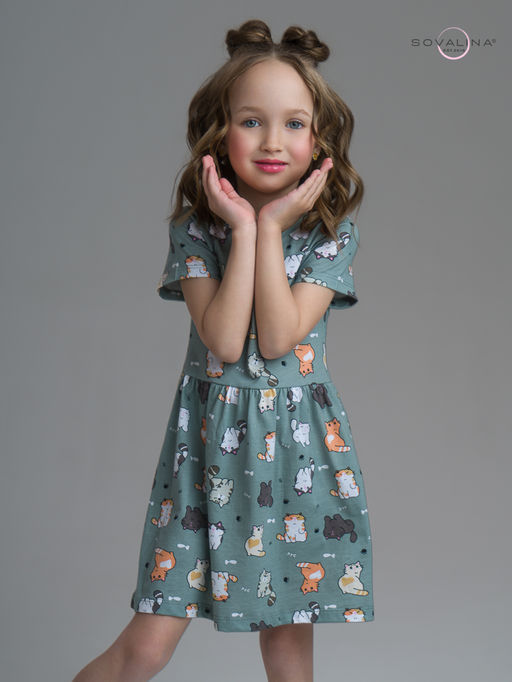 Платье Лето котята хаки - Sovalina фото 9