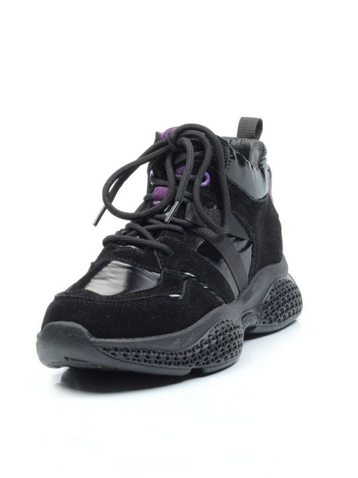01-CSJ33-2 VIOLET/BLACK Ботинки спортивные демисезонные женские (натуральная замша, байка) - Фабричный китай фото 7