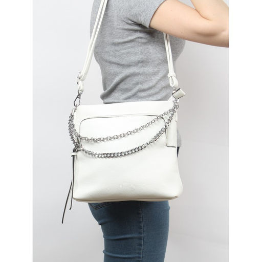 Сумка женская искусственная кожа VSH-V-0371, 1отд+карм/перег, плечевой ремень, белый SALE 260499 - Adelia фото 5
