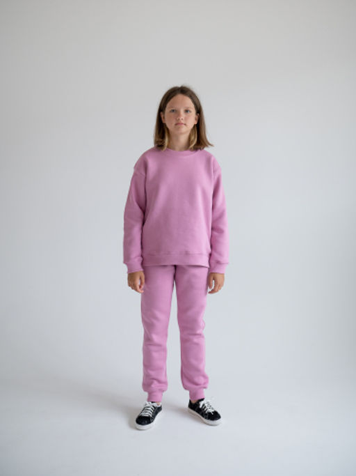 Костюм для девочки утепленный свитшот+брюки, розовый - Lesi kids фото 6