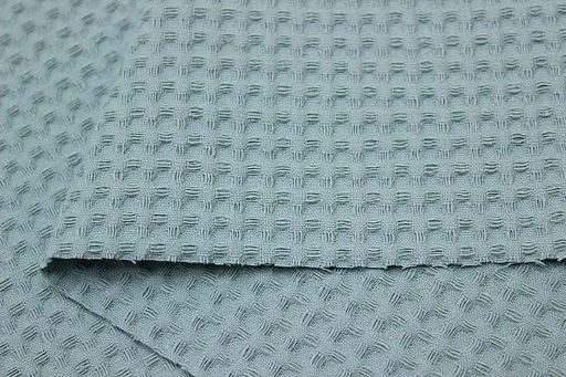 Вафельное премиум-полотно Italy цв.Св.голубой мох, ш.1.5м, хлопок-100%, 240гр/м.кв - Купава фото 3