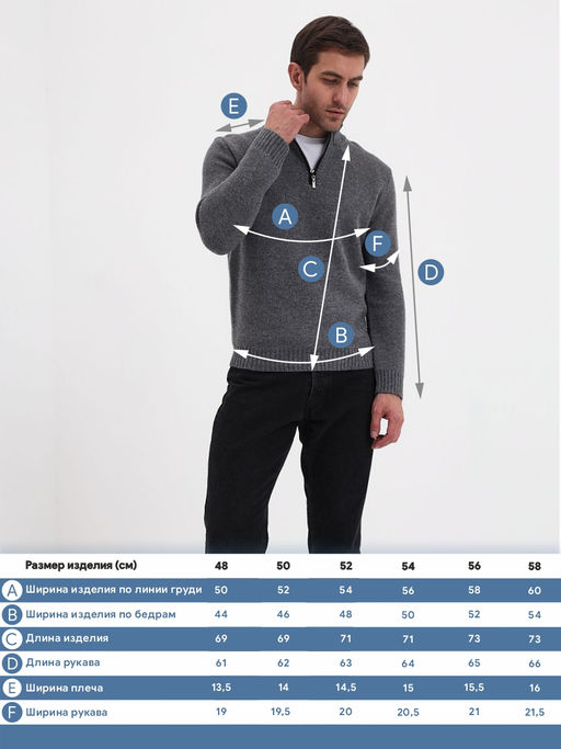 Джемпер мужской GREG G134-соты D1 (св.серый)  фото 6