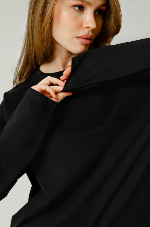 Арт. 12701/1 Лонгслив оверсайз 42-52 (6 шт) Цвет:черный - Калинка фото 8