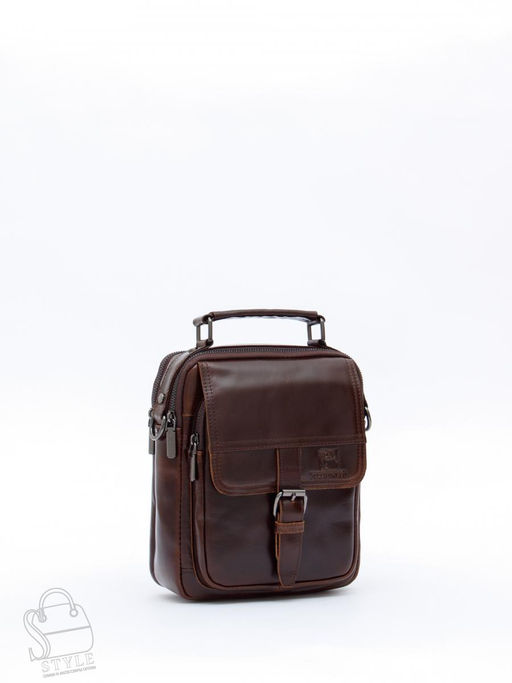 Сумка мужская кожаная 66611M brown Fuzhiniao в Новосибирске