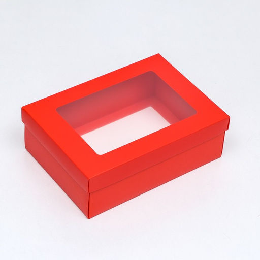 Цена за 5 шт. Коробка складная Красная, с окном, 21 х 15 х 7 см - UPAK LAND фото 2