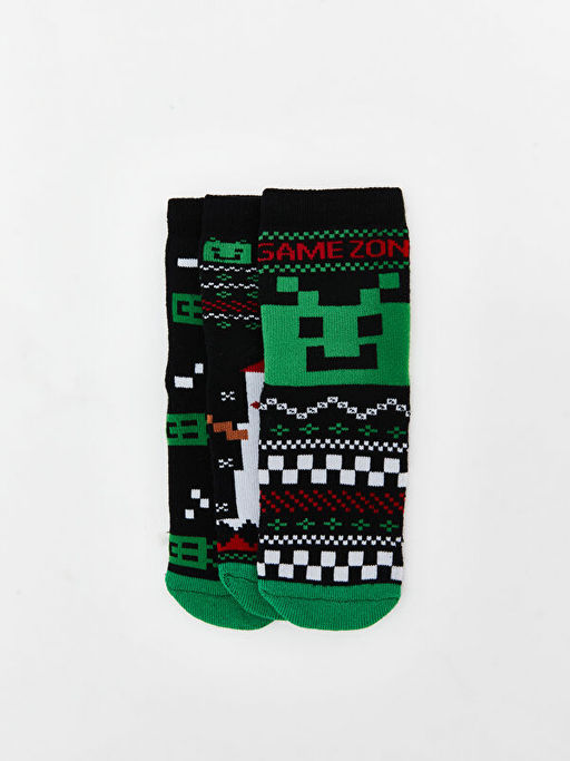 Y?lba?? Temal? Erkek ?ocuk Havlu Soket ?orap 3l?