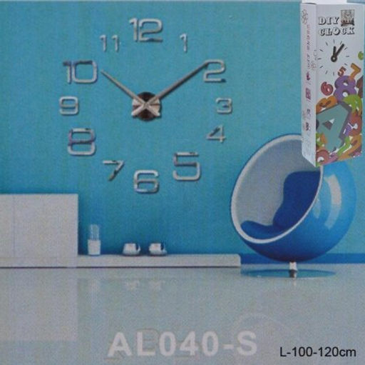 Часы аппликация 3D 100-120 см / AL040S/3 /уп 36/ серебро - Галеонтрейд фото 2