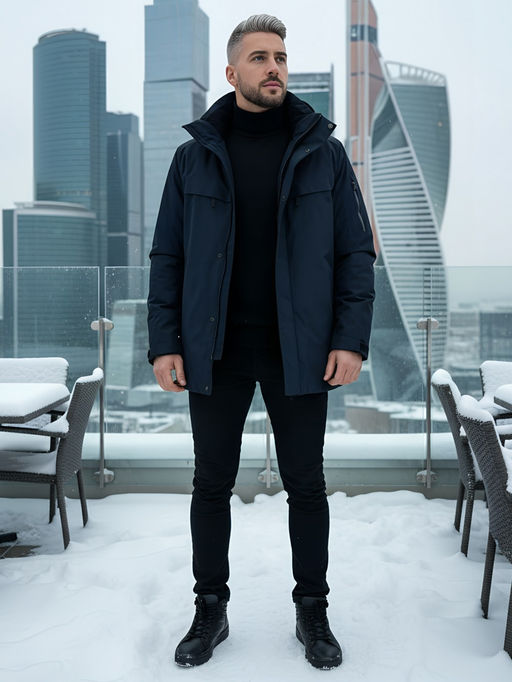 Горнолыжная куртка мужская зимняя темно-синего цвета 2412TS - Mtforce фото 4