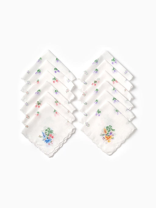 Платки носовые женские Экономь и Я. Полянка 30?30 см, набор 12 шт., рис. МИКС