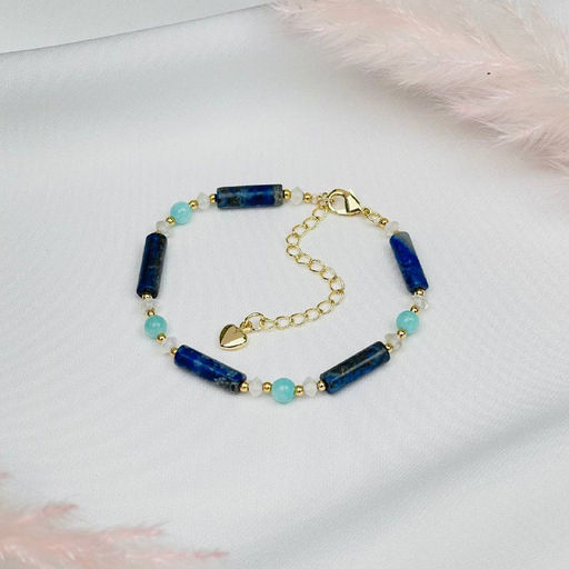 Браслет из Лазурита, Амазонита и Лунного камня 16 см +