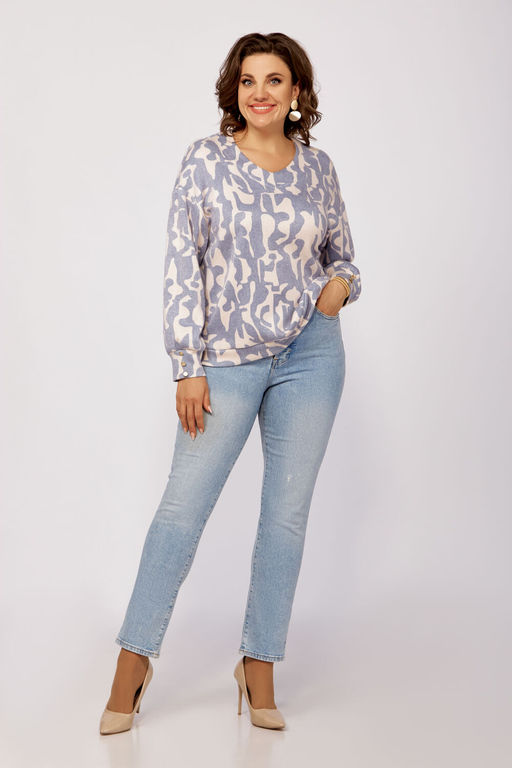 Блуза Swallow 803.2 черный+серебряный узор фото 108